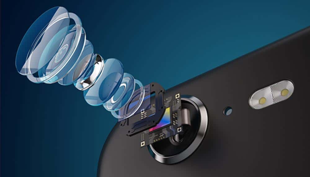 a close up of a camera lens on a phone