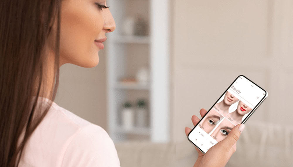 A Woman is Looking at a Phone
