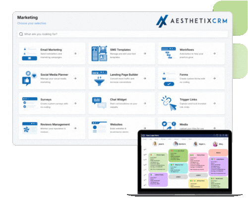 aesthetixCRM dashboard