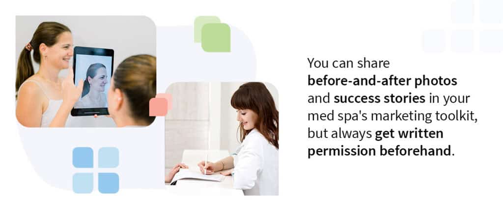 You can share before-and-after photos