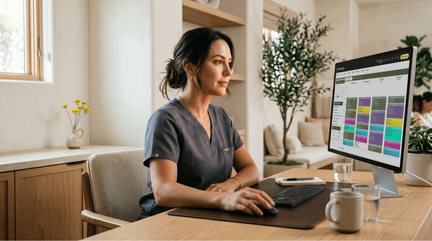 provider working on computer
